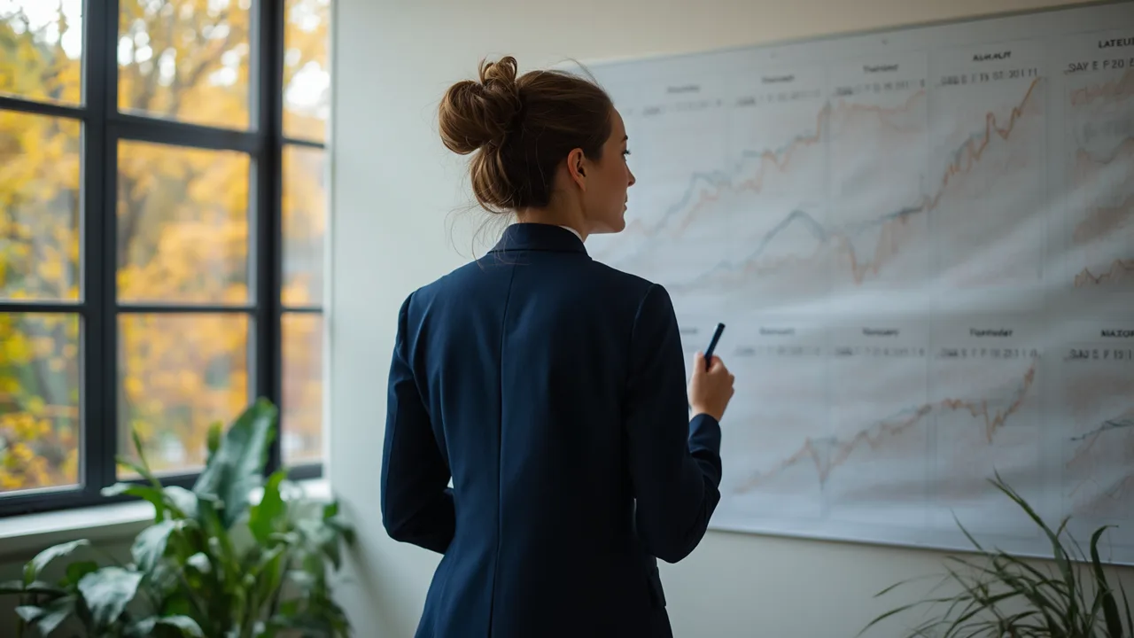 Calendrier annuel des transactions immobilières avec un mandataire qui planifie